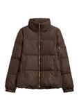 Ciemnobrązowa kurtka damska w monogram ze stójką KURDT-0694-1I(Z26)