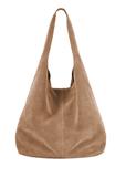 Beżowa zamszowa shopperka damska TORES-1177-1B(W26)