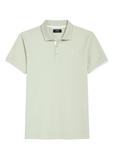 Szałwiowa koszulka polo z bawełny POLMT-0045B-8F(W26)