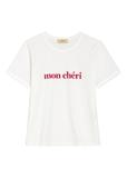 Biały T-shirt damski z nadrukiem TSHDT-0152-0B(W26)