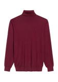 Bordowy sweter męski z golfem SWEMT-0095B-49(Z25)