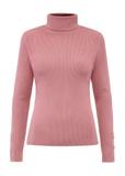 Różowy sweter damski z golfem SWEDT-0209-32(Z24)