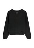 Czarny sweter dekolt V damski SWEDT-0162-99(Z26)
