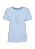 Błękitny t-shirt damski z logo TSHDT-0133-60(W25)