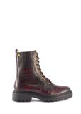 Bordowe botki damskie croco BUTYD-1192-90(Z25)