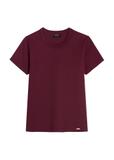 Bordowy bawełniany T-shirt damski TSHDT-0144-4D(Z26)