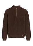Ciemnobrązowy sweter męski SWEMT-0175-1I(Z26)