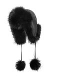 Czapka damska z futrem naturalnym z jenota CZADF-0048-99(Z26)