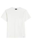 Kremowy prążkowany t-shirt męski TSHMT-0142-0B(W26)