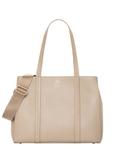 Beżowa skórzana torebka shopper TORES-1342-1B(Z26)