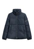Granatowa kurtka damska w monogram ze stójką KURDT-0694-7E(Z26)