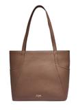 Skórzana torebka shopper w kolorze chłodnego beżu TORES-0980-1K(Z26)