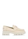 Skórzane beżowe loafersy damskie BUTYD-1069-81(W25)