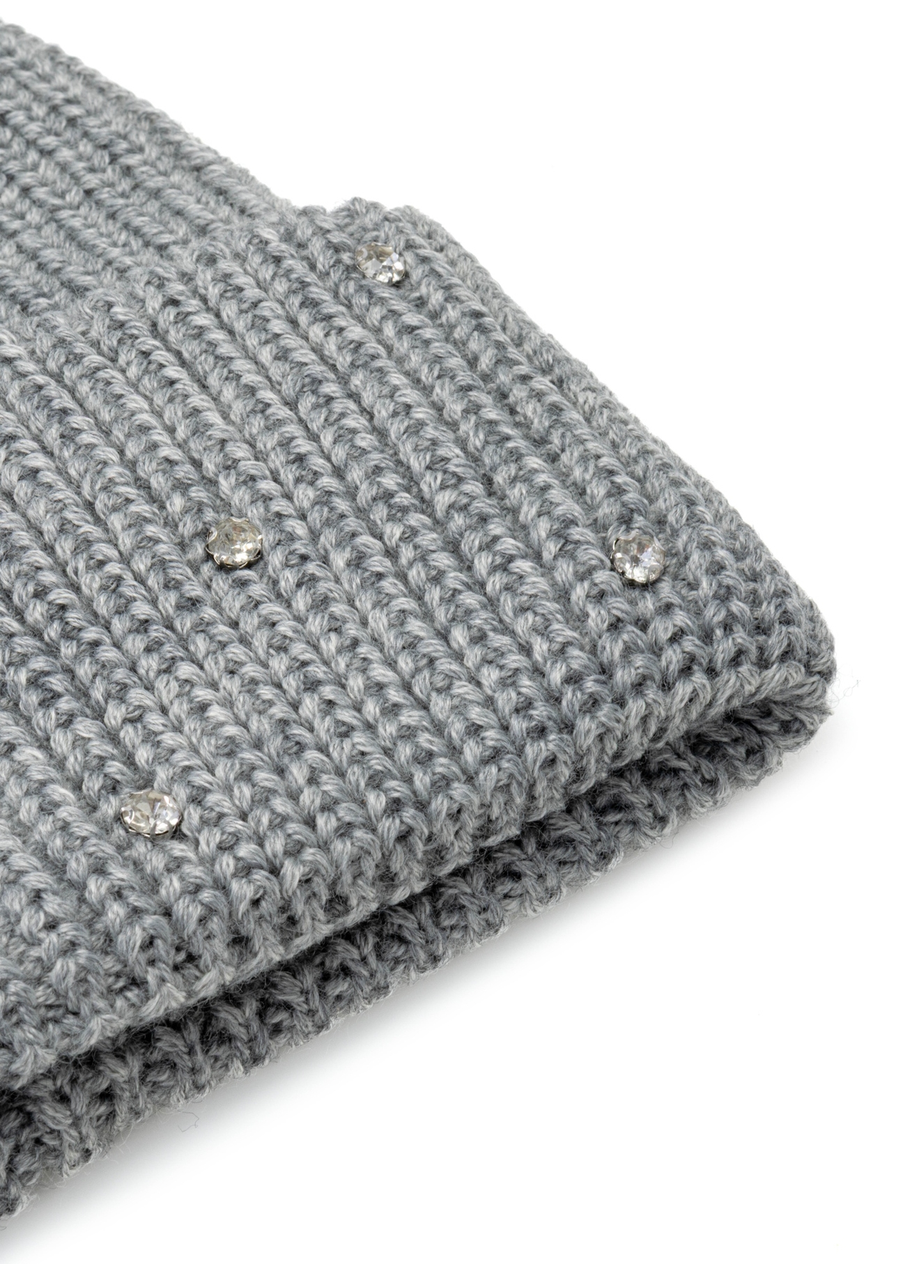 Gray women's wool hat CZADT-0207-91(Z25), product view from the back on a white background.
