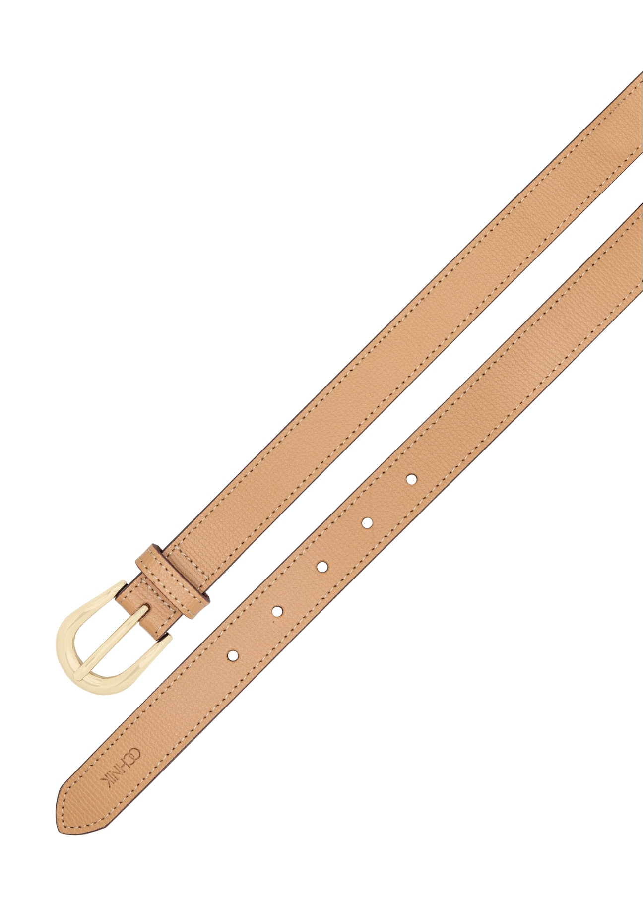 Beżowy skórzany pasek damski PASDS-0303-1B(W26)