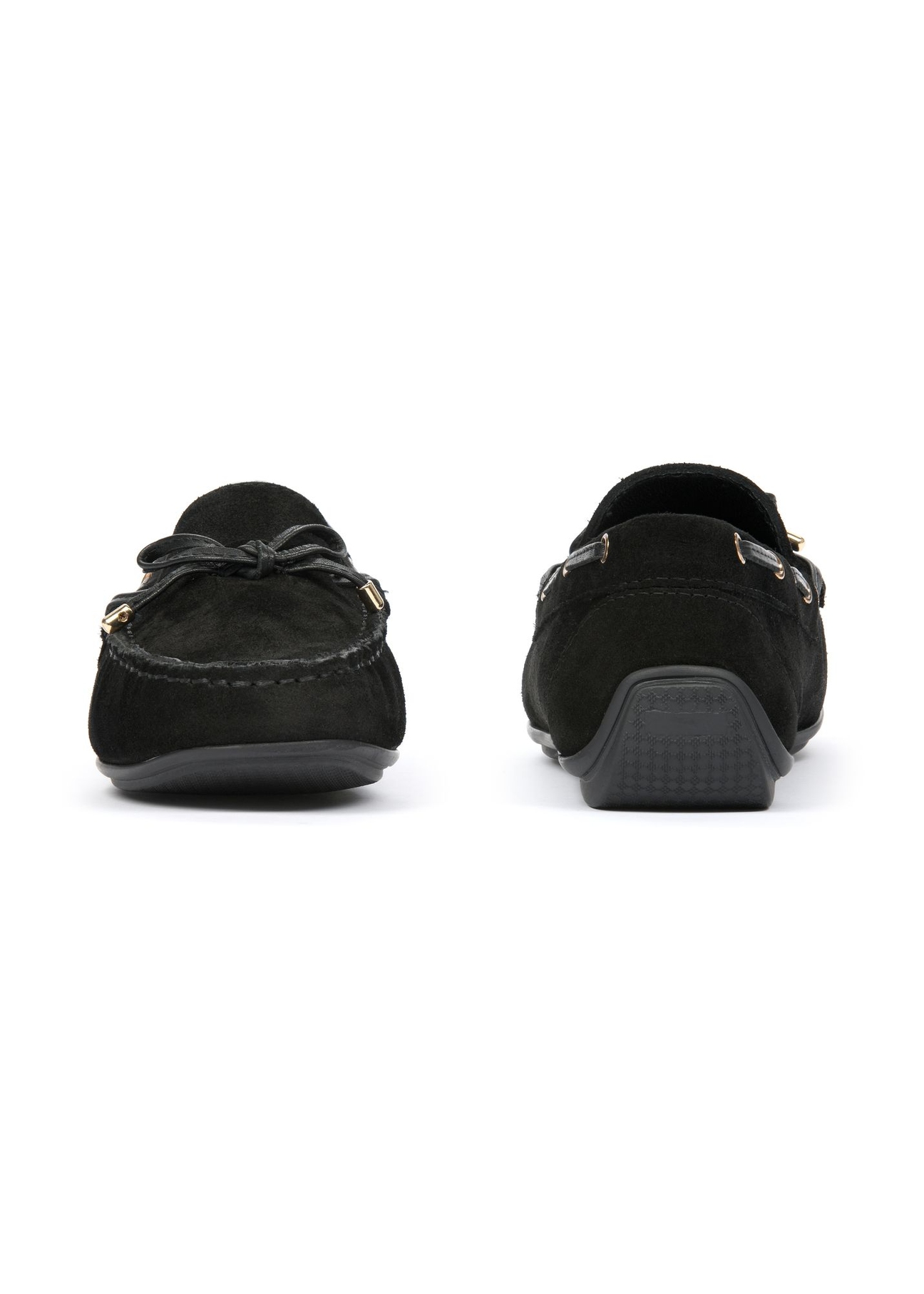 Czarne mokasyny damskie BUTYD-1053A-99(W25)-04