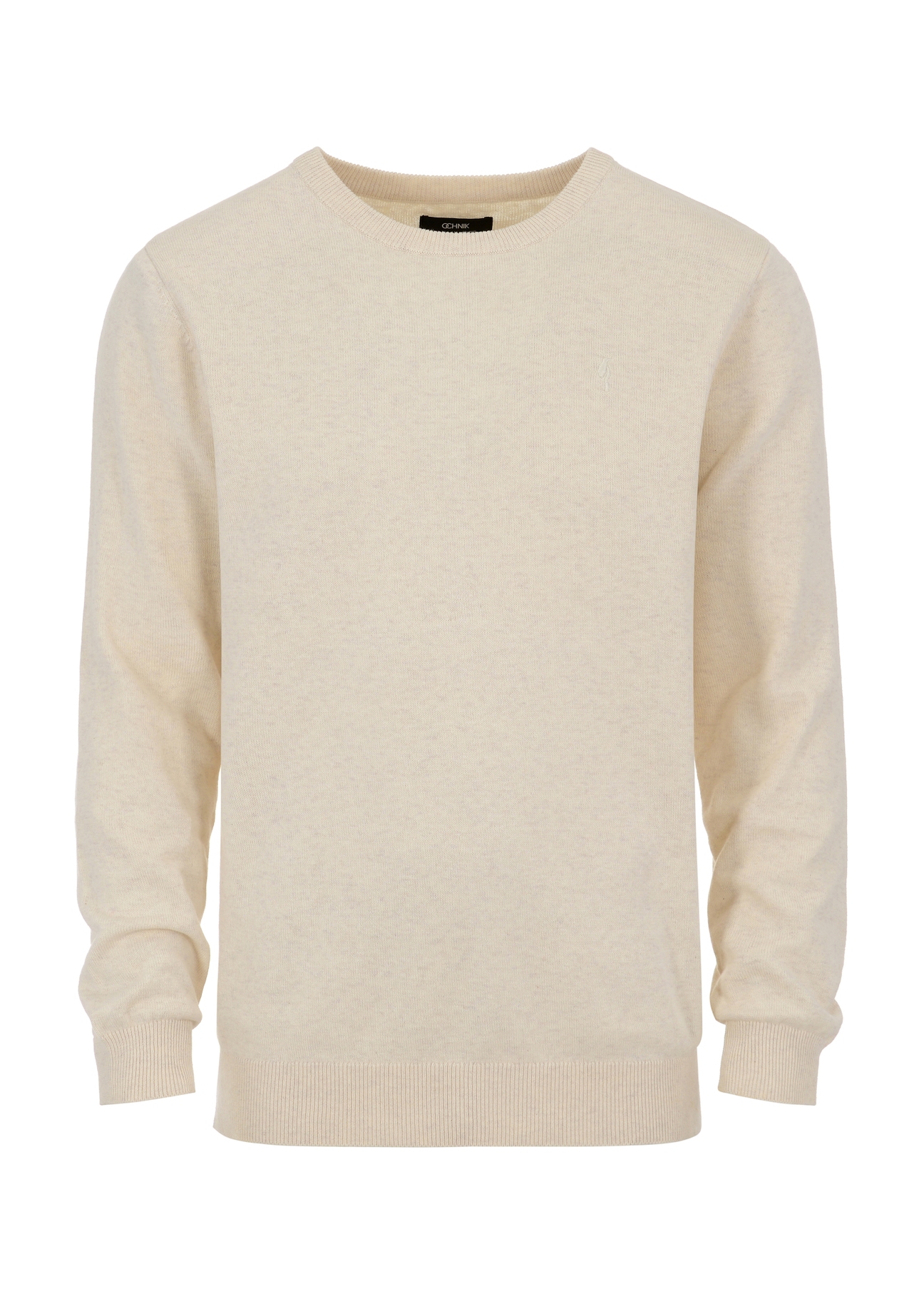 Biały sweter męski z logo SWEMT-0114-11(Z23)-04