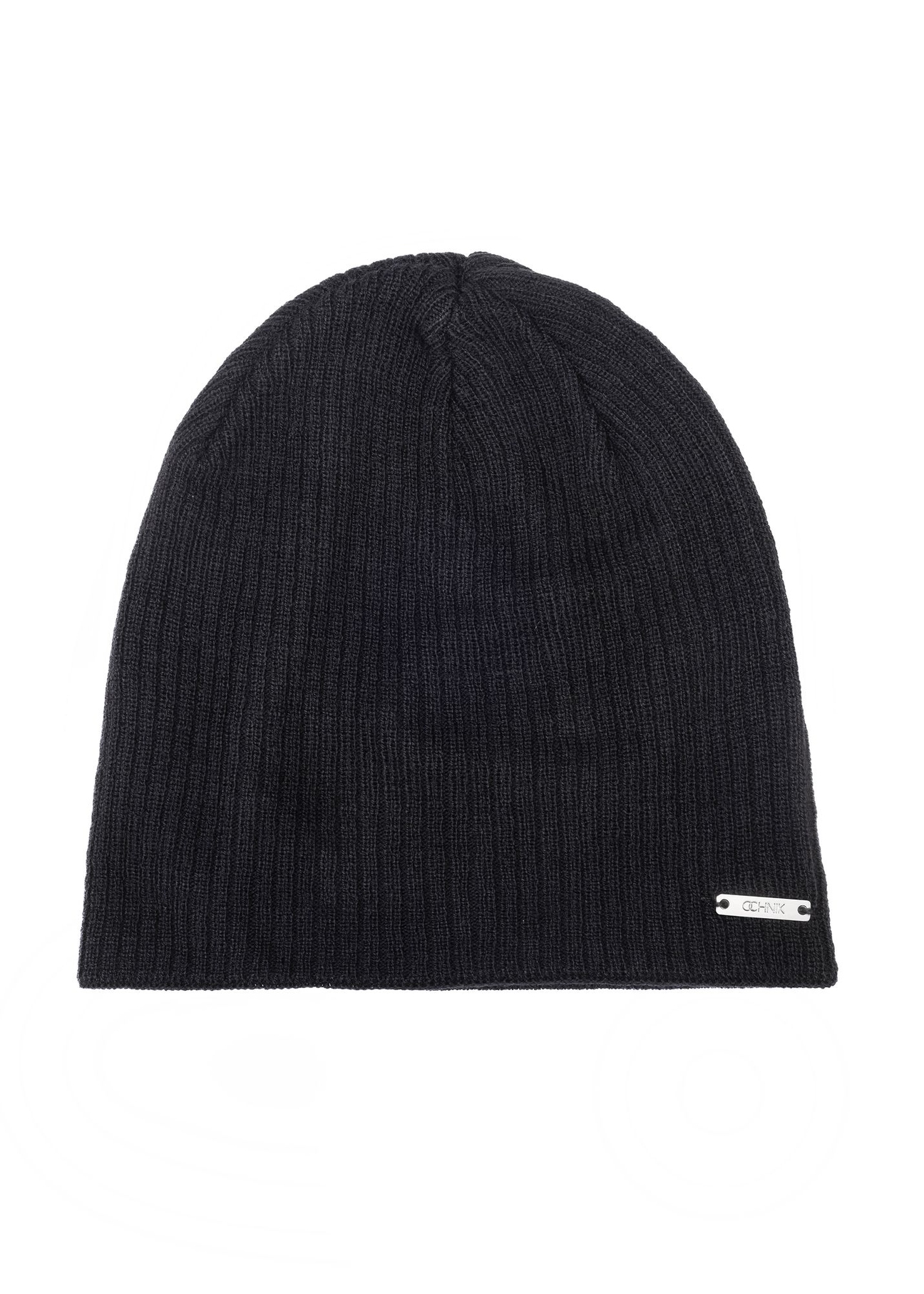 Klasyczna czarna czapka zimowa męska CZAMT-0046A-99(Z25)