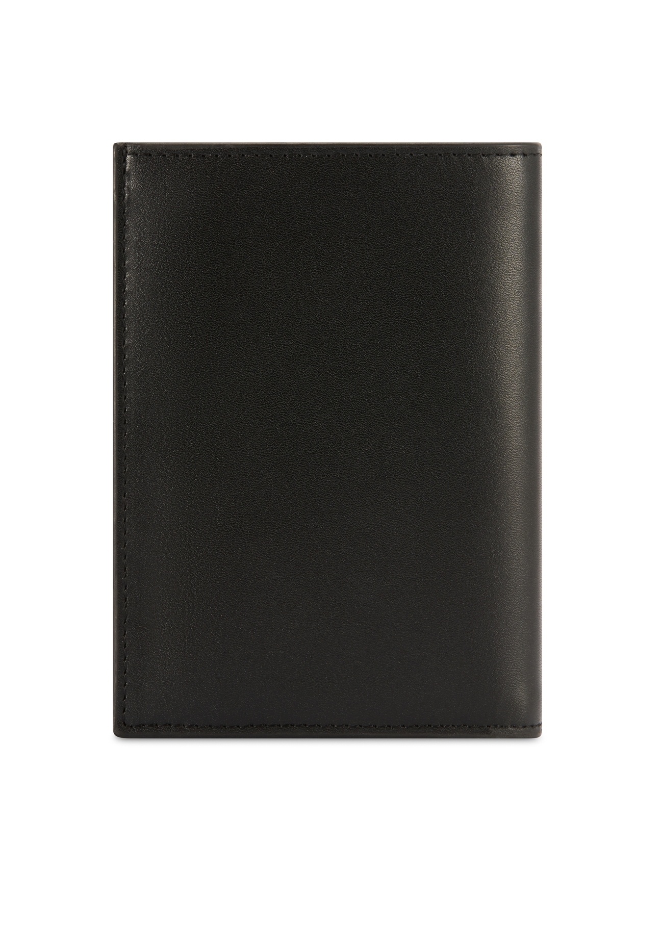 Czarny skórzany portfel męski PORMS-0658-99(Z25), widok produktu od tyłu na białym tle.