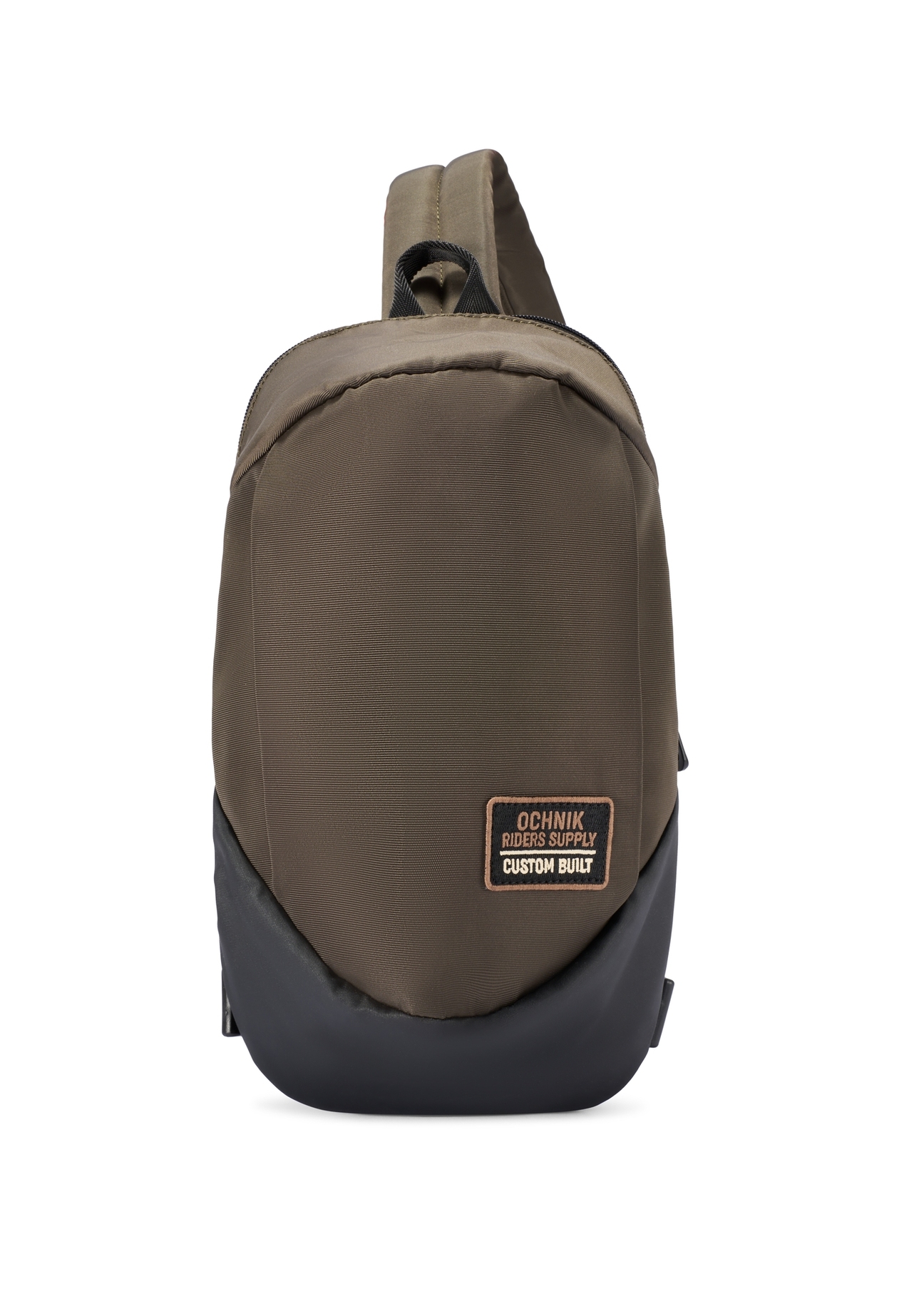 Męska torba na ramię w kolorze khaki TORMN-0416-8D(W26) - widok produktu z przodu, na białym tle.