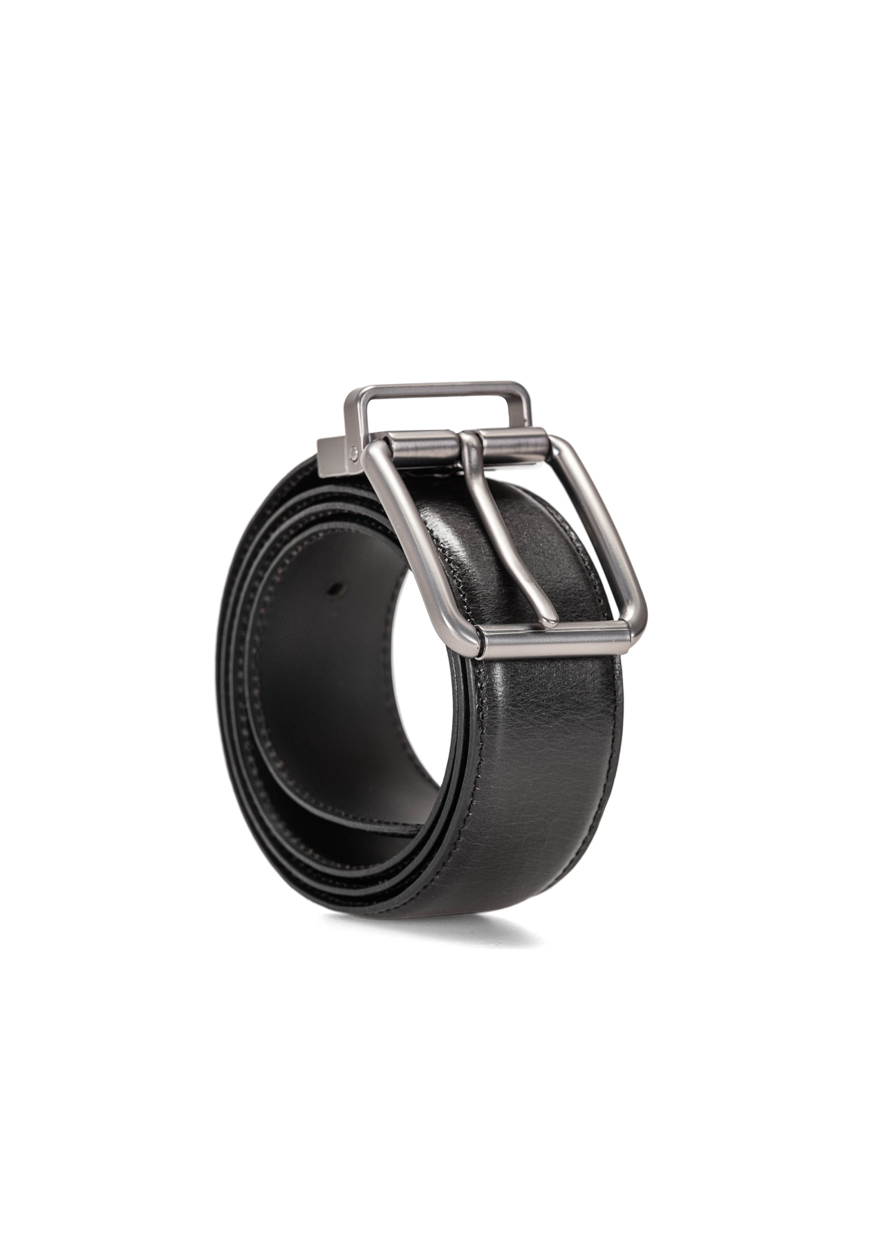 Czarny skórzany pasek męski PASMS-0262-99(W26)