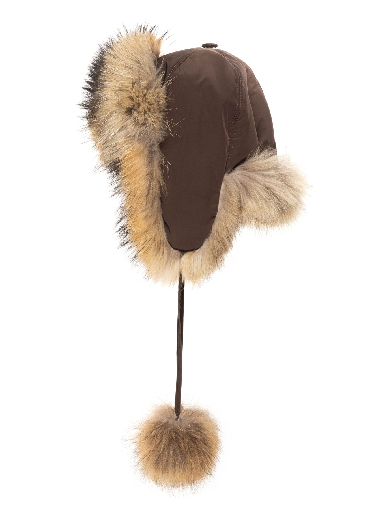 Czapka damska z futrem naturalnym z jenota CZADF-0048-1I(Z26)
