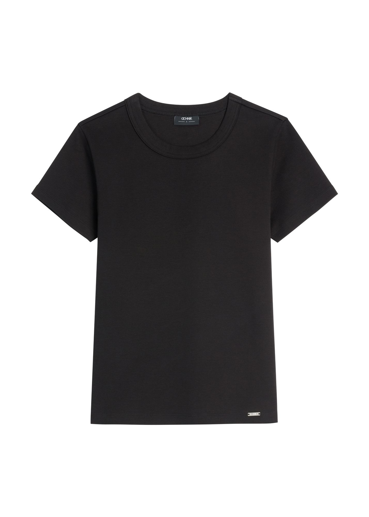 Czarny bawełniany t-shirt damski TSHDT-0144-99(Z26), widok produku z przodu na białym tle.