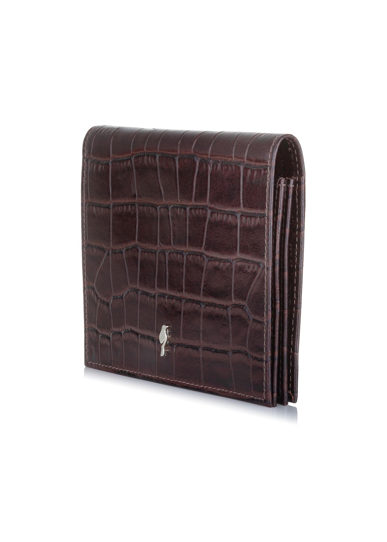 Mały brązowy portfel damski croco PORES-0846-89(W23)-02