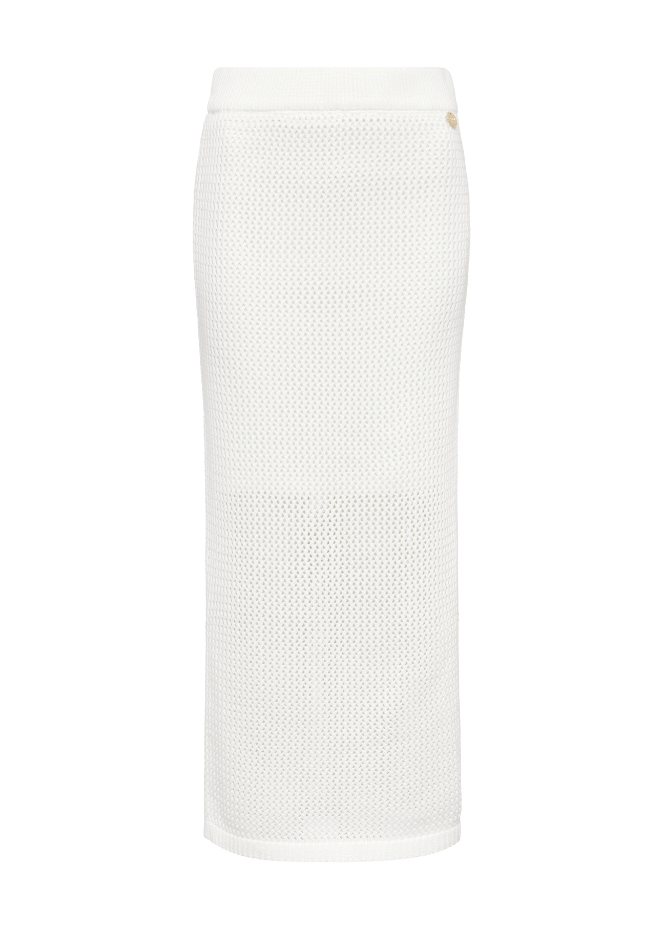 Biała dzianinowa spódnica midi SPCDT-0106-12(W25)-04