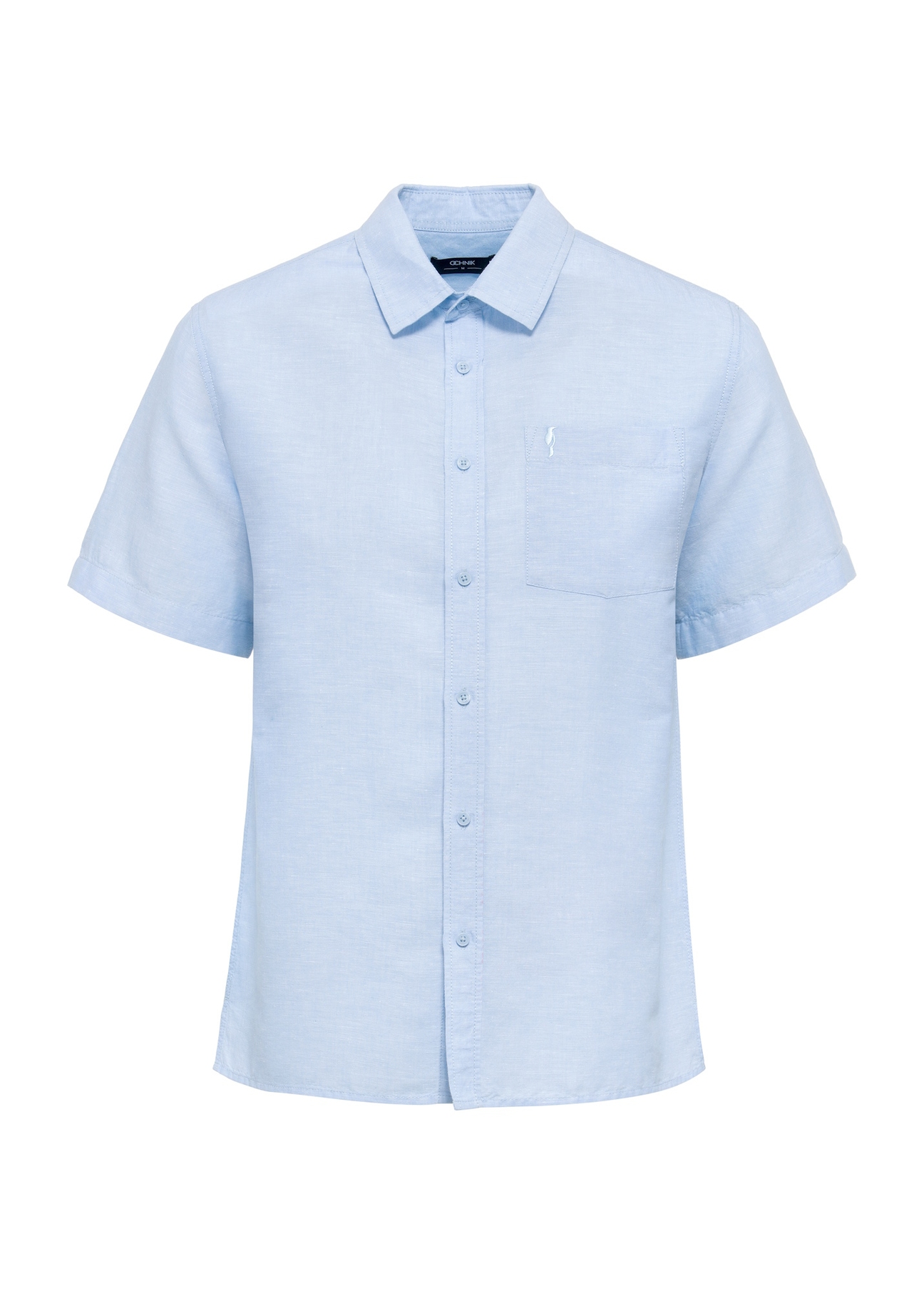 Błękitna koszula męska z krótkim rękawem KOSMT-0327-60(W25)
