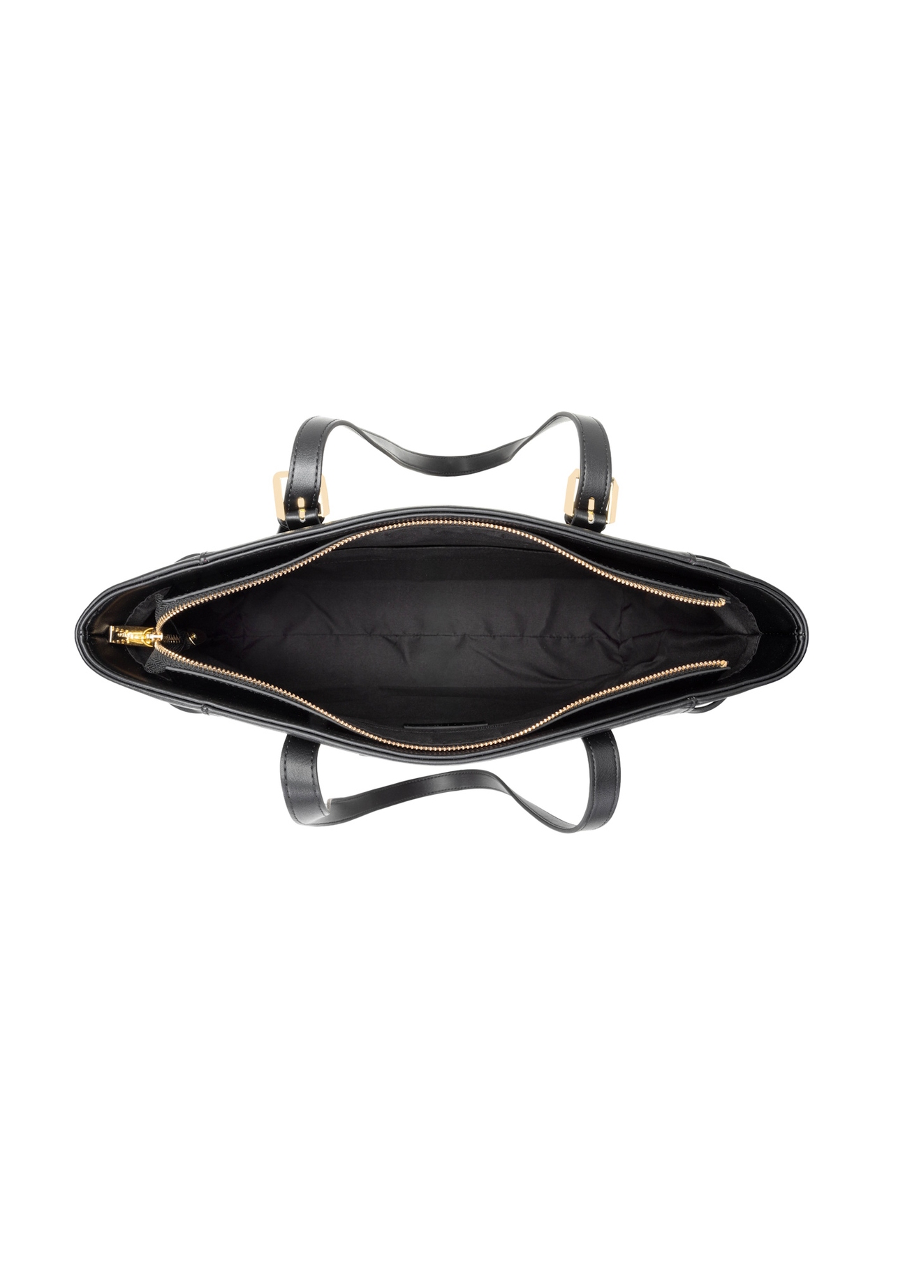 Czarna torebka shopper TOREC-1029-99(W26), widok produktu w środku na białym tle.