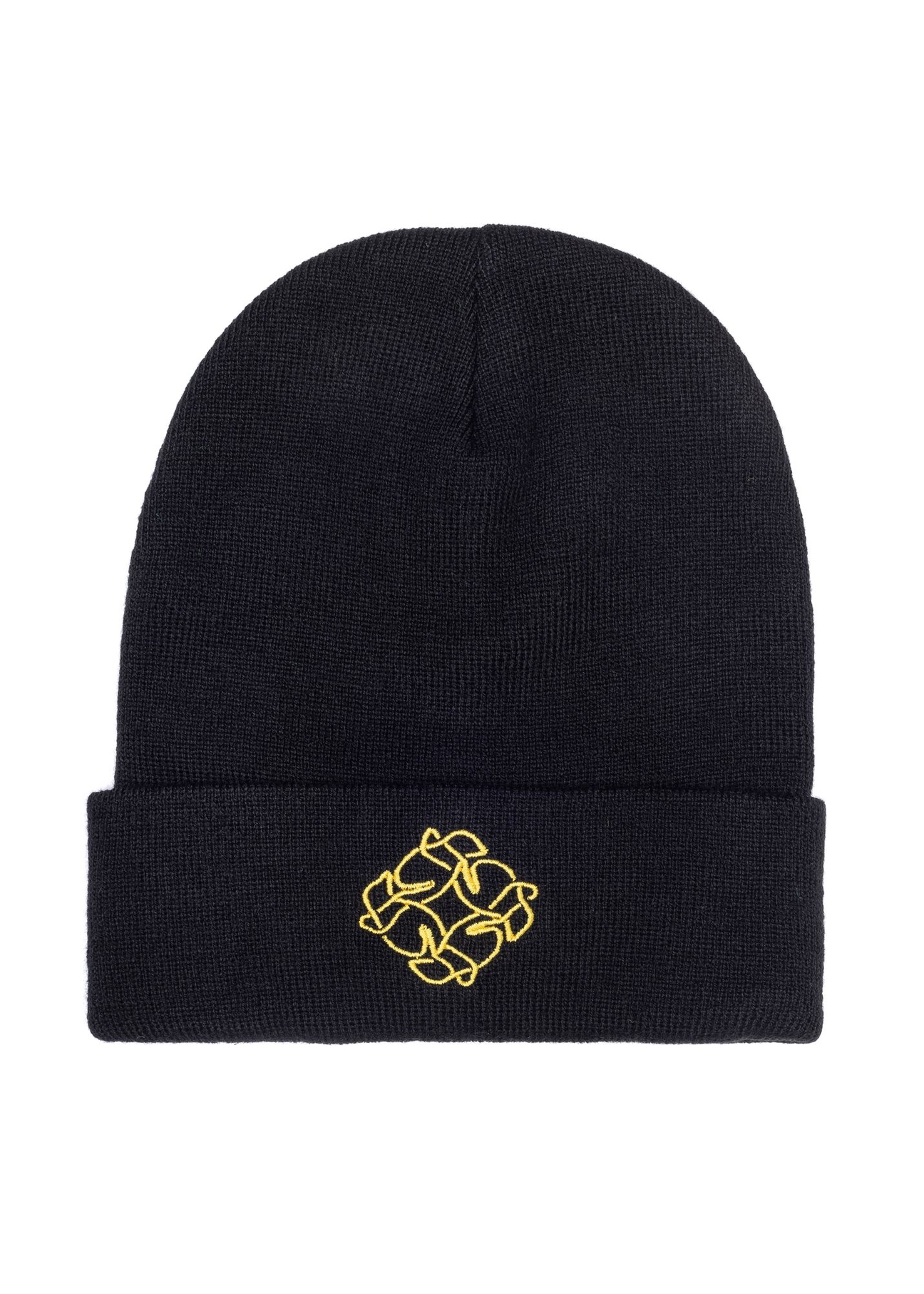 Czarna czapka damska z monogramem CZADT-0079A-99(Z25)