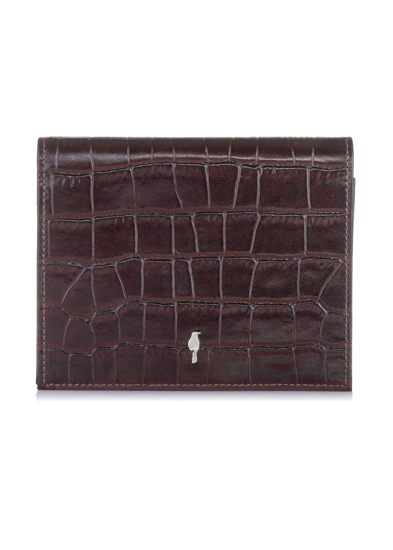 Mały brązowy portfel damski croco PORES-0846-89(W23)-01