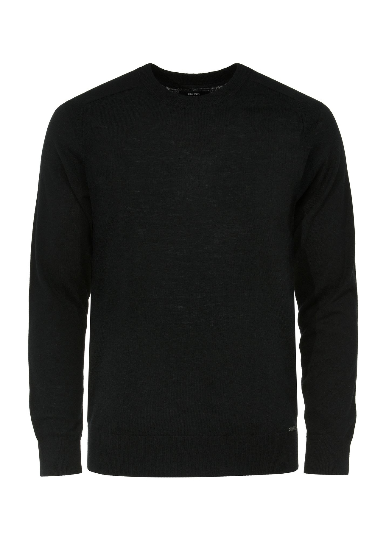 Czarny wełniany sweter męski SWEMT-0165-99(W25)-01