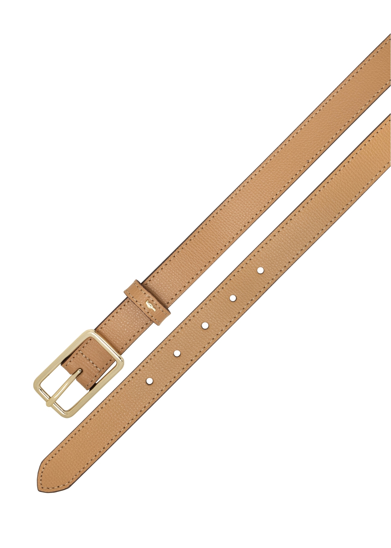 Skórzany pasek damski w kolorze beżu PASDS-0307-1C(W26)