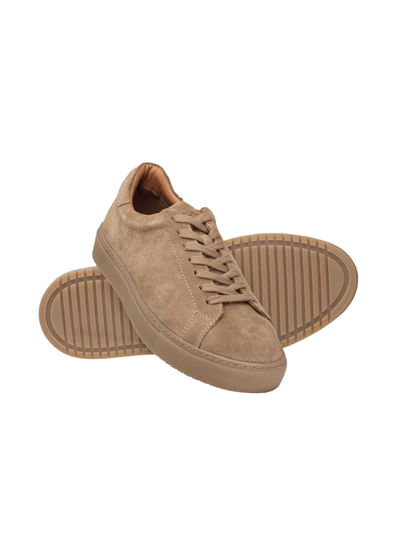 Skórzane buty męskie w kolorze chłodnego beżu BUTYM-0503A-1K(W26)