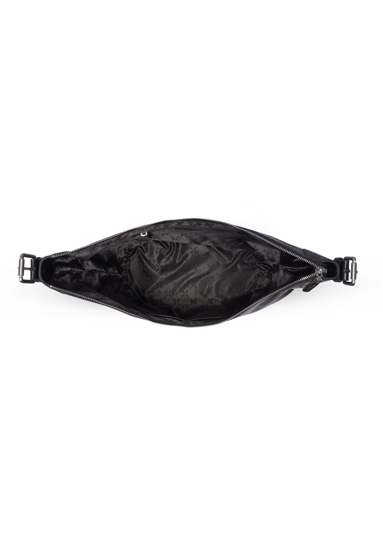 Czarna duża torebka shopper TORES-1367-9F(Z26), widok produktu w środku z góry na jasnym tle.