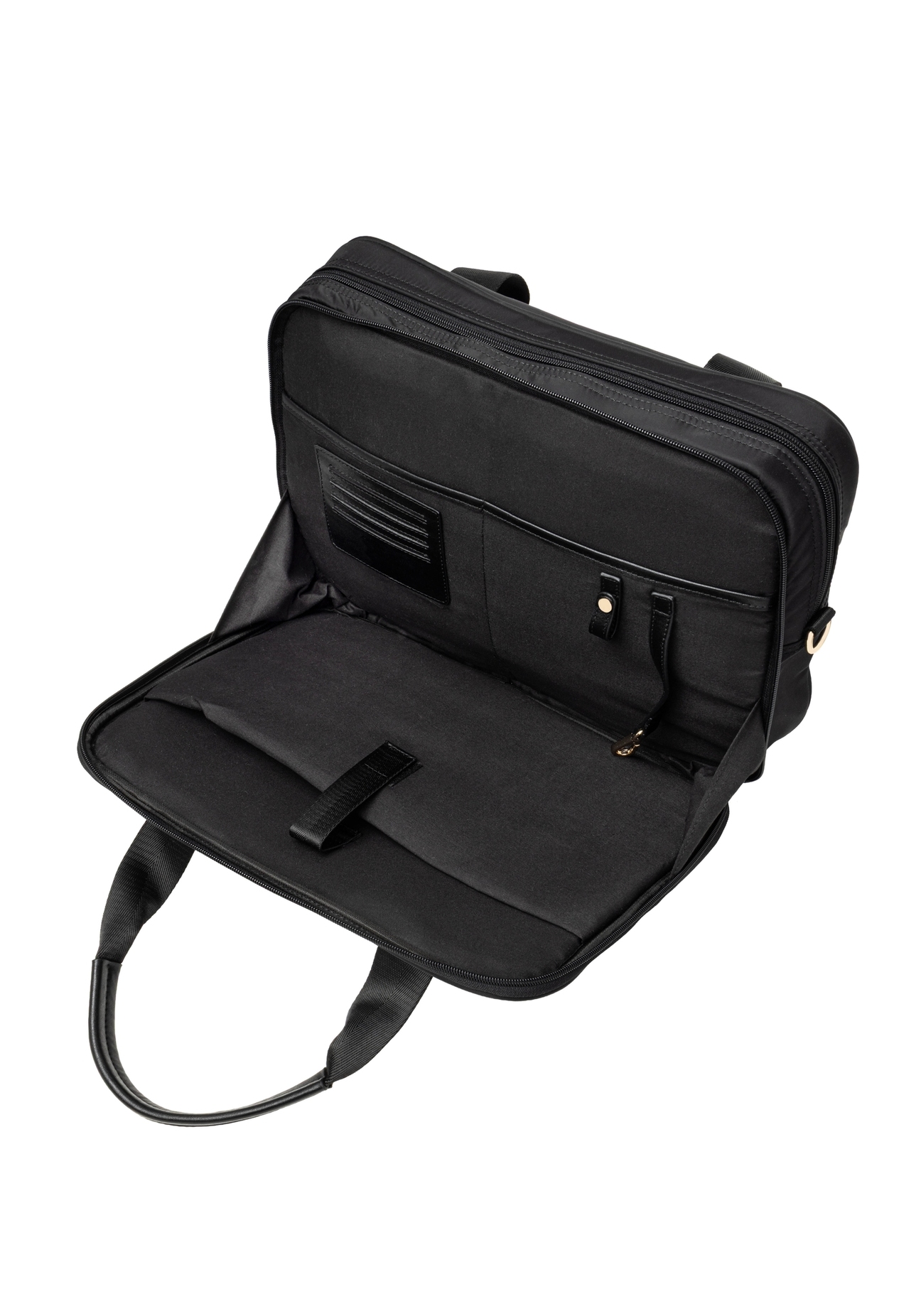 Czarna torba na laptopa TOREN-0352-99(Z26), widok produktu w środku na białym tle.
