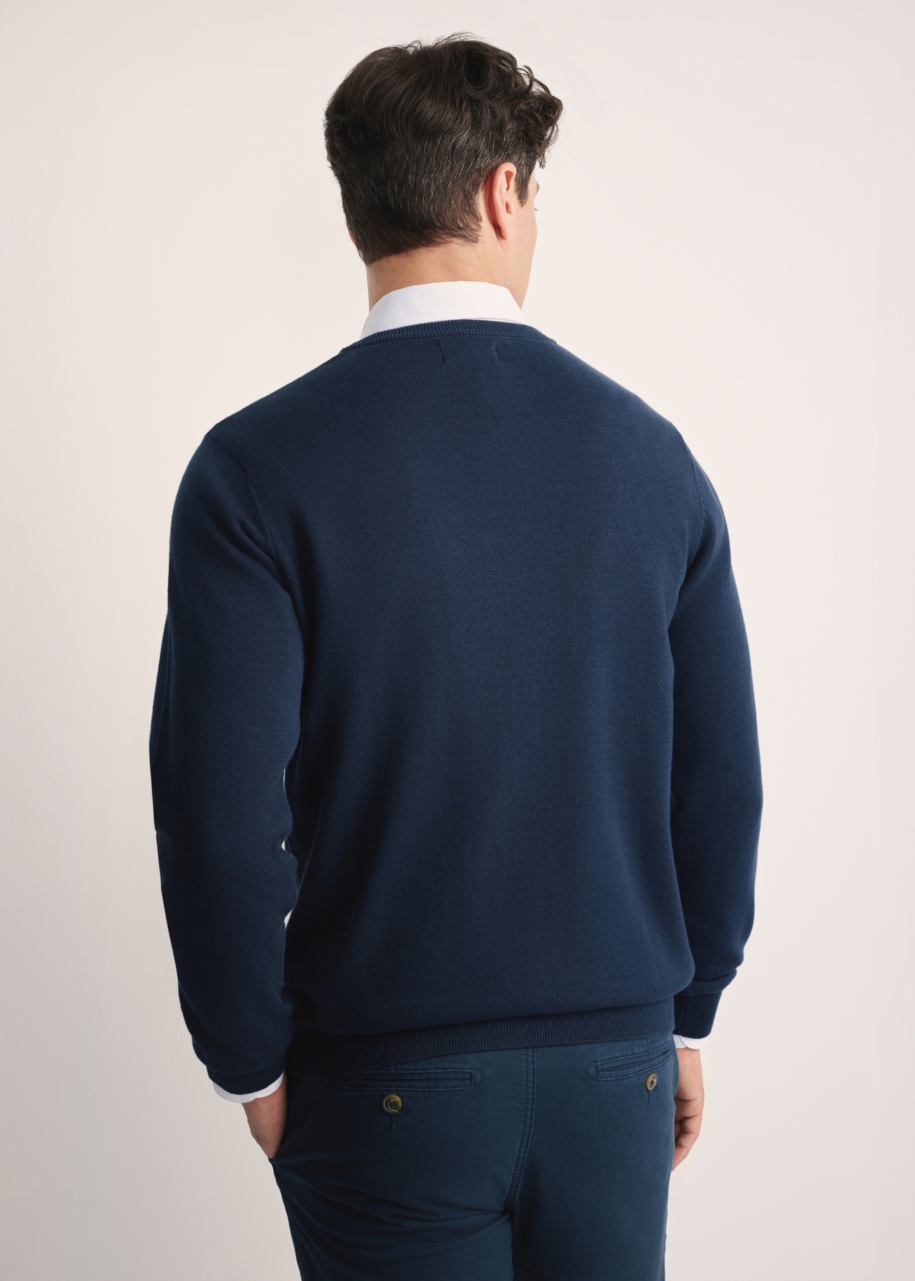 Granatowy sweter męski basic SWEMT-0114A-69(Z25)