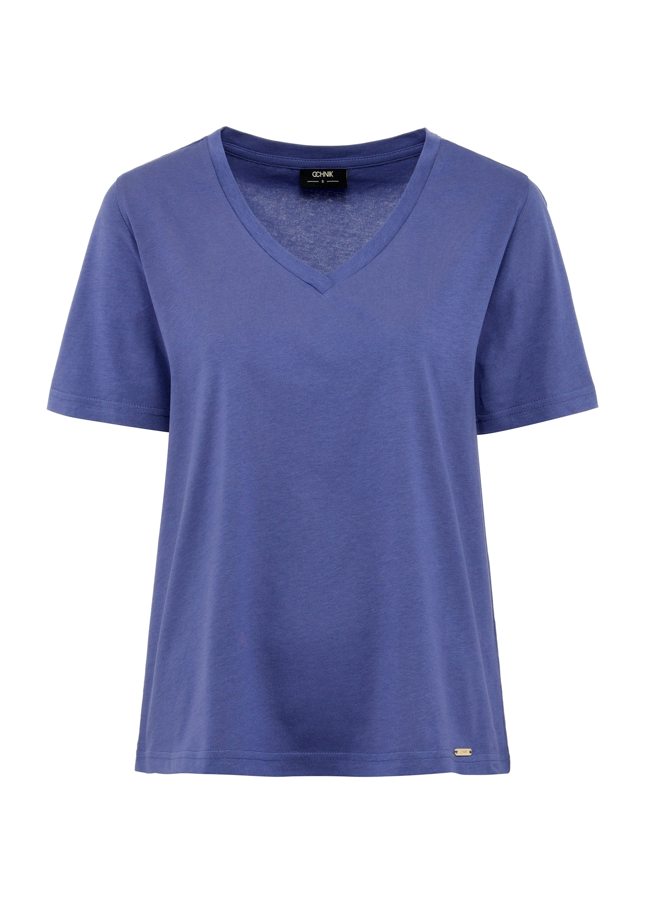 Niebieski t-shirt damski basic TSHDT-0120-61(W25)