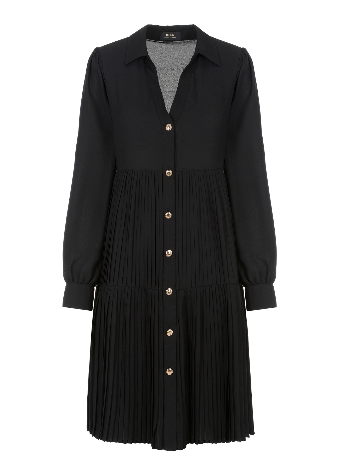 Czarna sukienka koszulowa SUKDT-0176-99(Z23)-04
