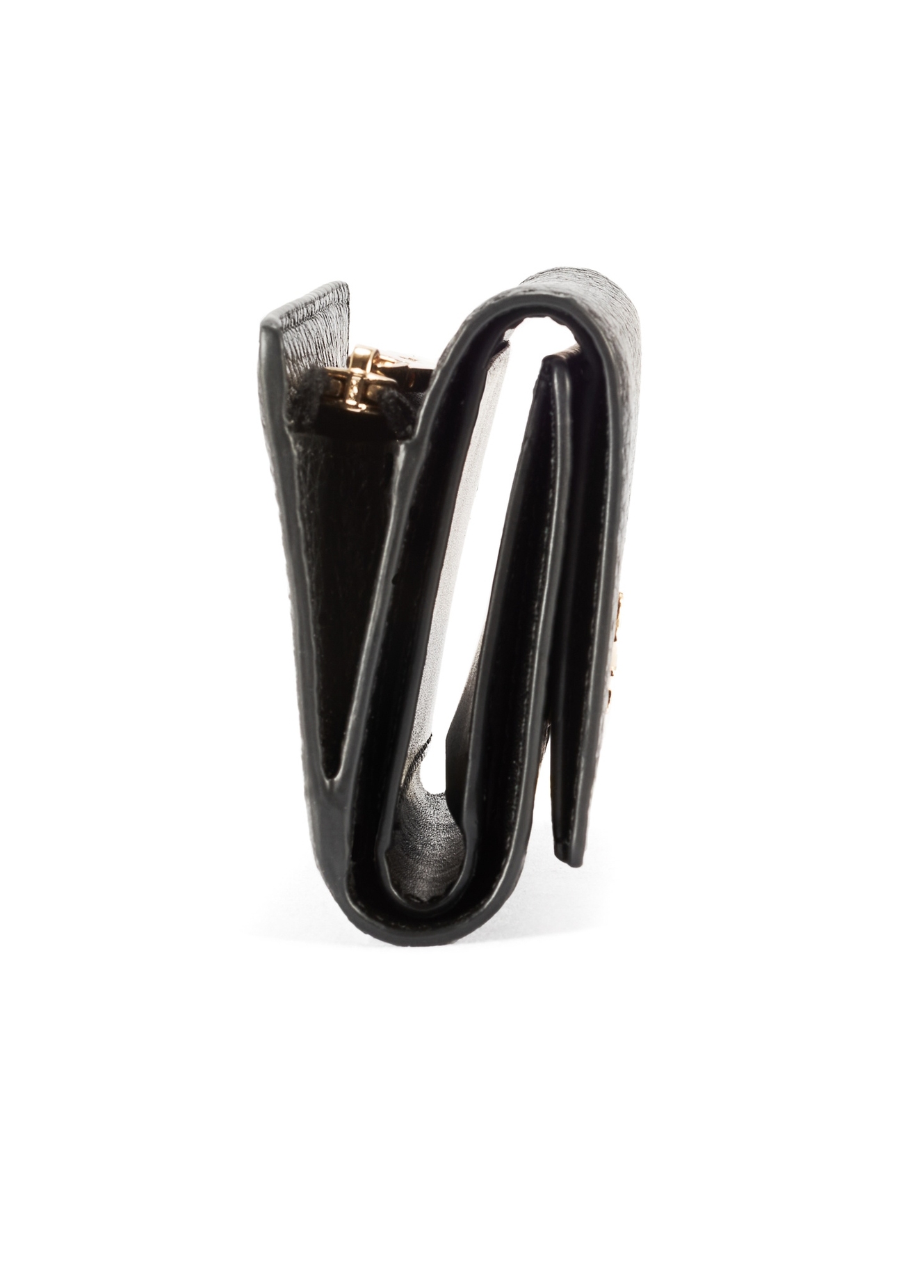 Mały skórzany portfel damski PORES-0973-99(Z25), widok produktu z boku na białym tle.