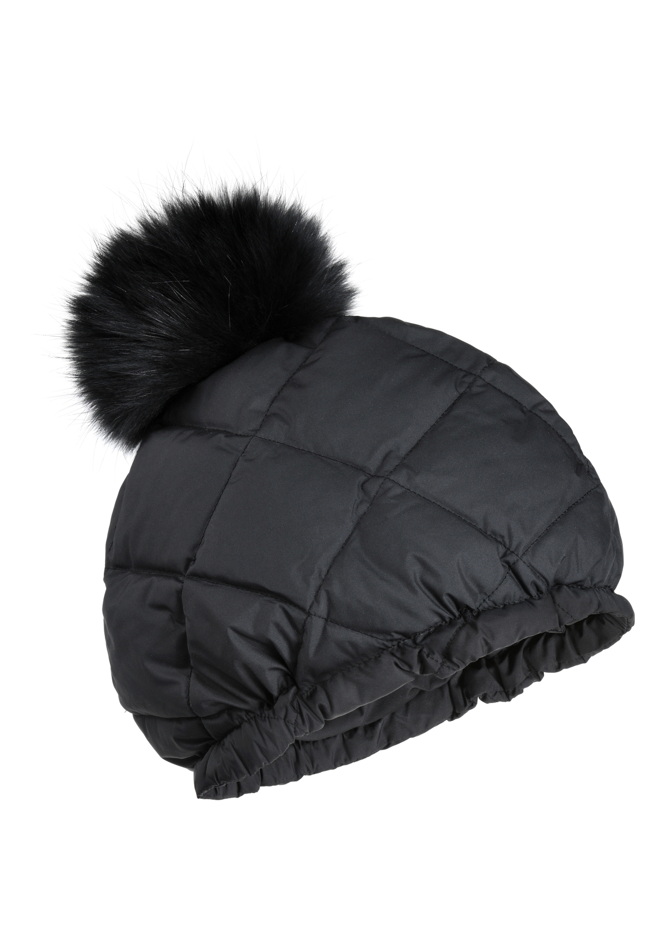 Pikowana puchowa czapka damska CZADF-0044-99(Z23)-02