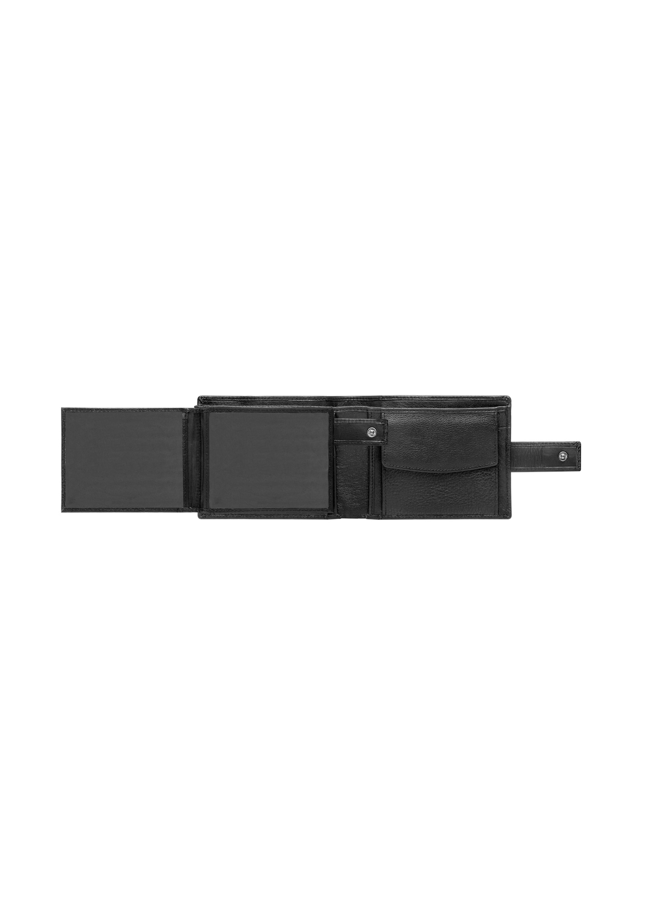 Czarny skórzany portfel męski PORMS-0680-99(W26), widok produktu w środku na białym tle.