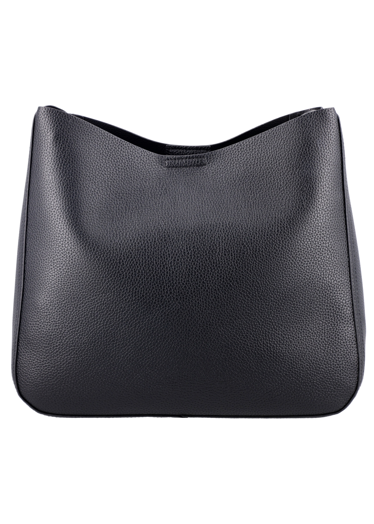 Czarna torebka damska hobo TOREC-1257-9I(Z26). Widok produktu od tyłu na białym tle.