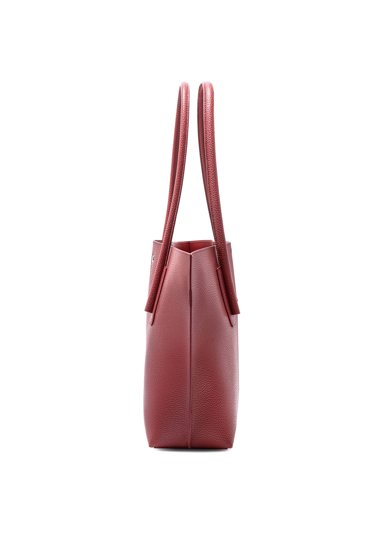 Czerwona torebka shopper damska TOREC-0938B-41(Z25), widok produktu od boku na białym tle.