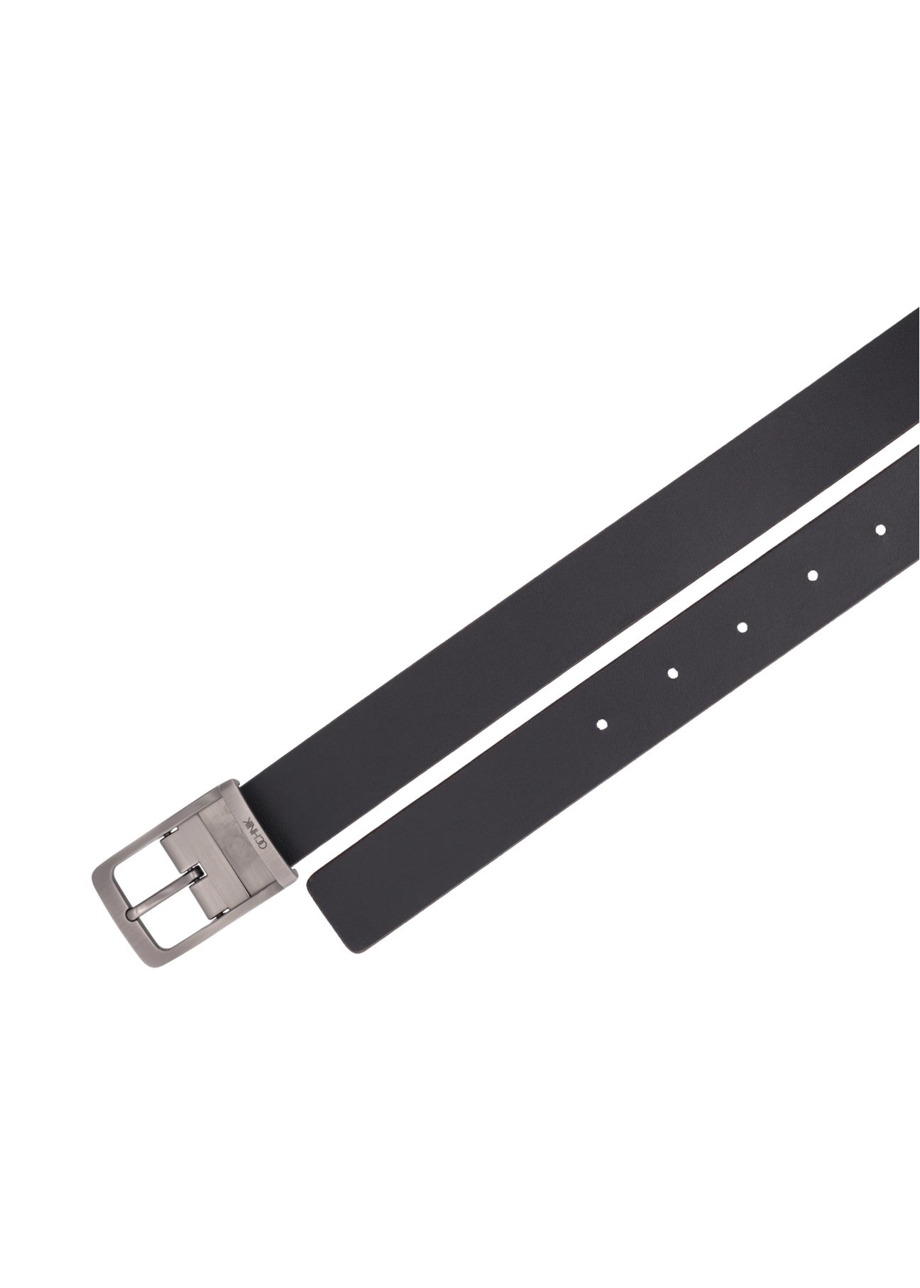 Dwustronny skórzany pasek męski PASMS-0290-99(Z26), widok produktu z góry na białym tle.