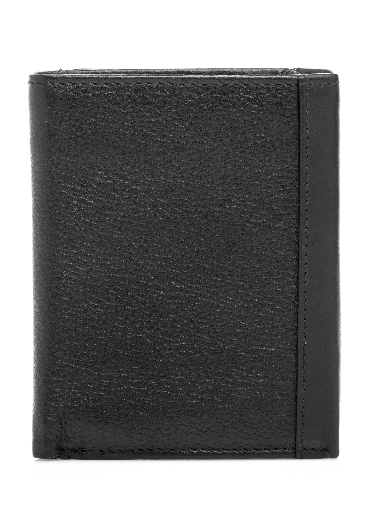 Mały skórzany portfel męski PORMS-0683-99(W26) - widok produktu z tyłu, na białym tle. 