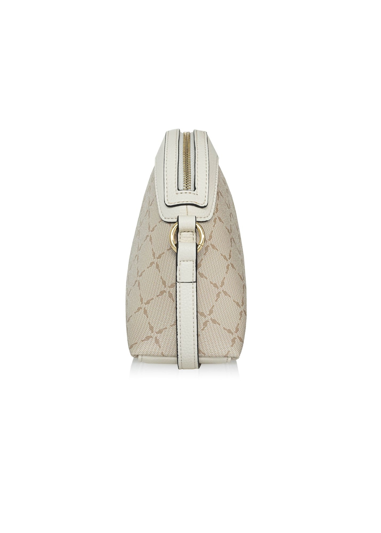 Beżowa listonoszka półokrągła z monogramem TOREC-1025-81(W25)-03