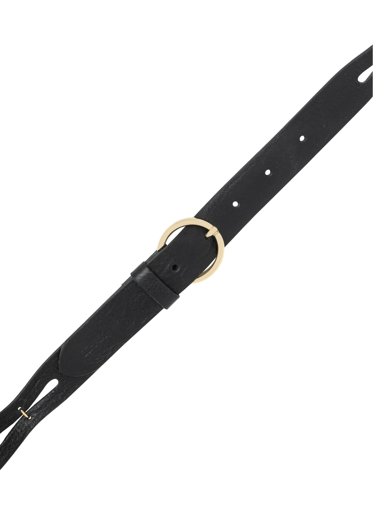 Czarny skórzany pasek damski PASDS-0342-99(W26)